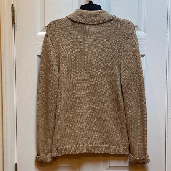 Ralph Lauren Tan Cardigan Sweater. - Picture 3 of 5
